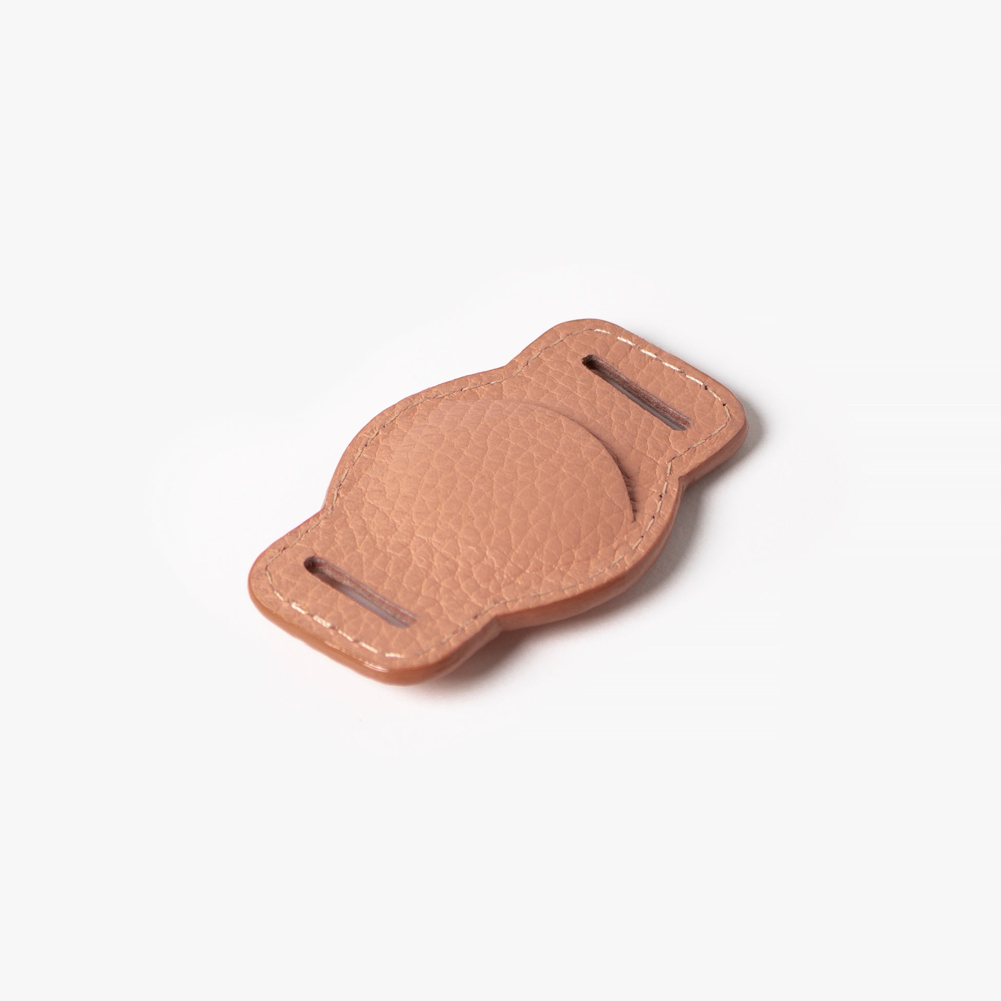 Nude Leather AirTag Holder by Ramona For You