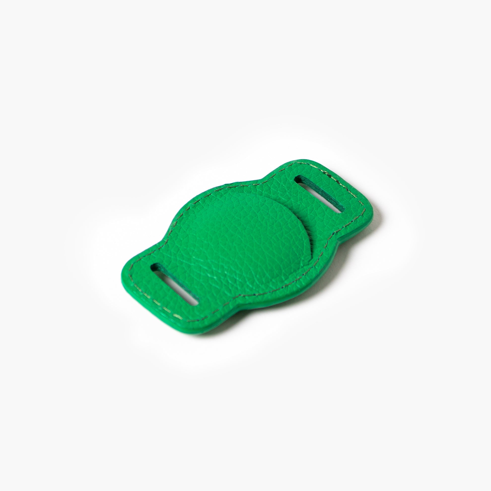 Emerald Green Leather AirTag Holder by Ramona For You