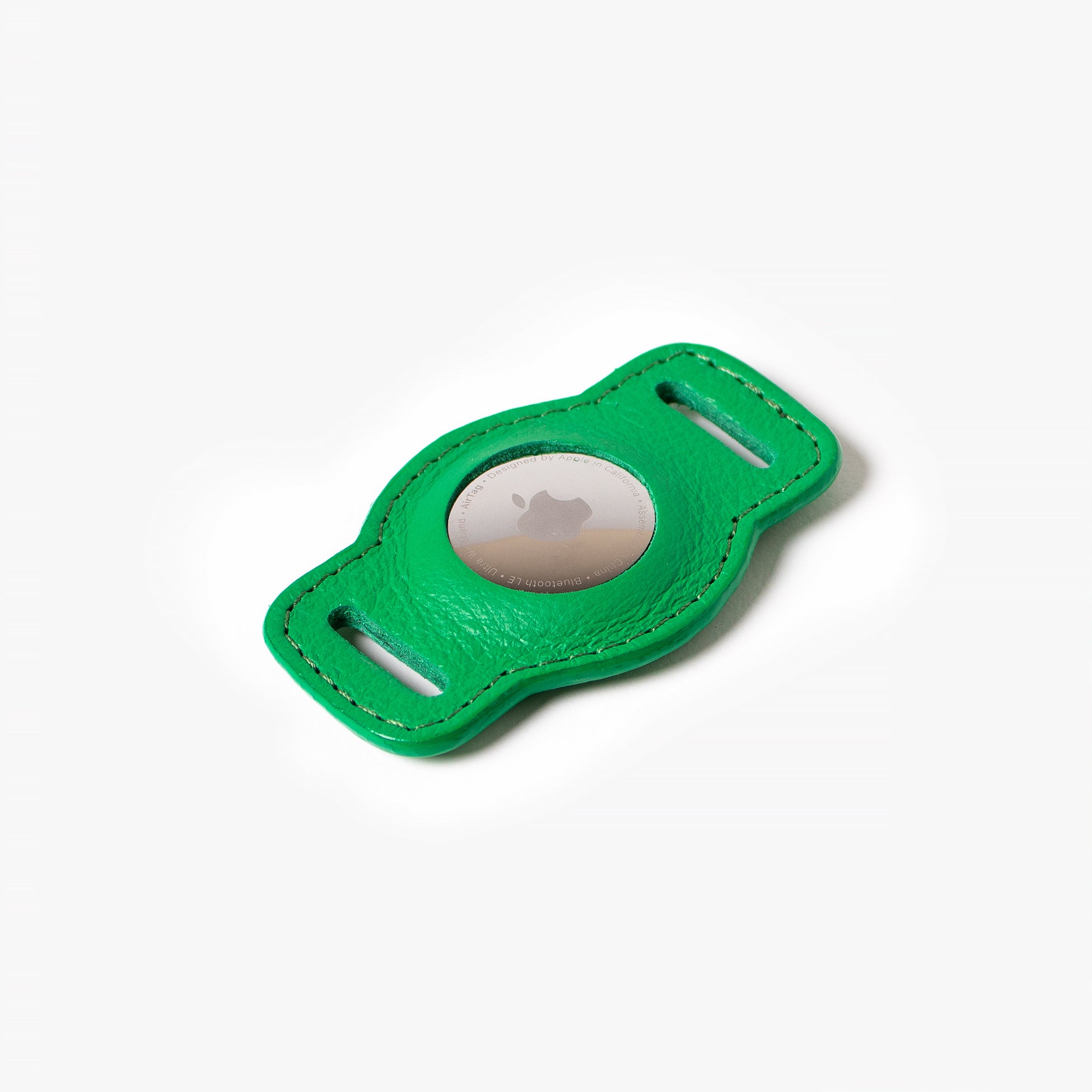 Emerald Green Leather AirTag Holder by Ramona For You