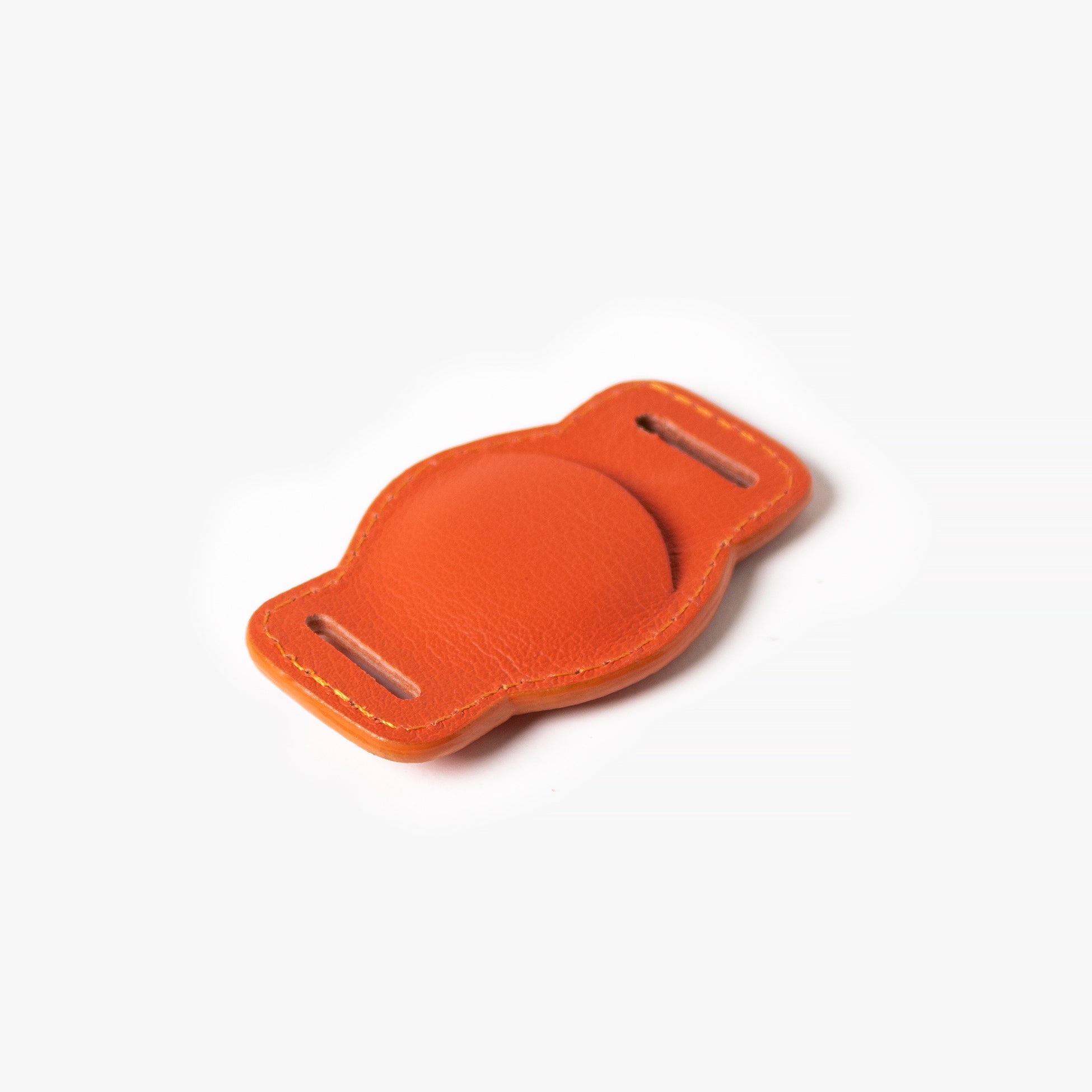 Lilac Orange Leather AirTag Holder by Ramona For You