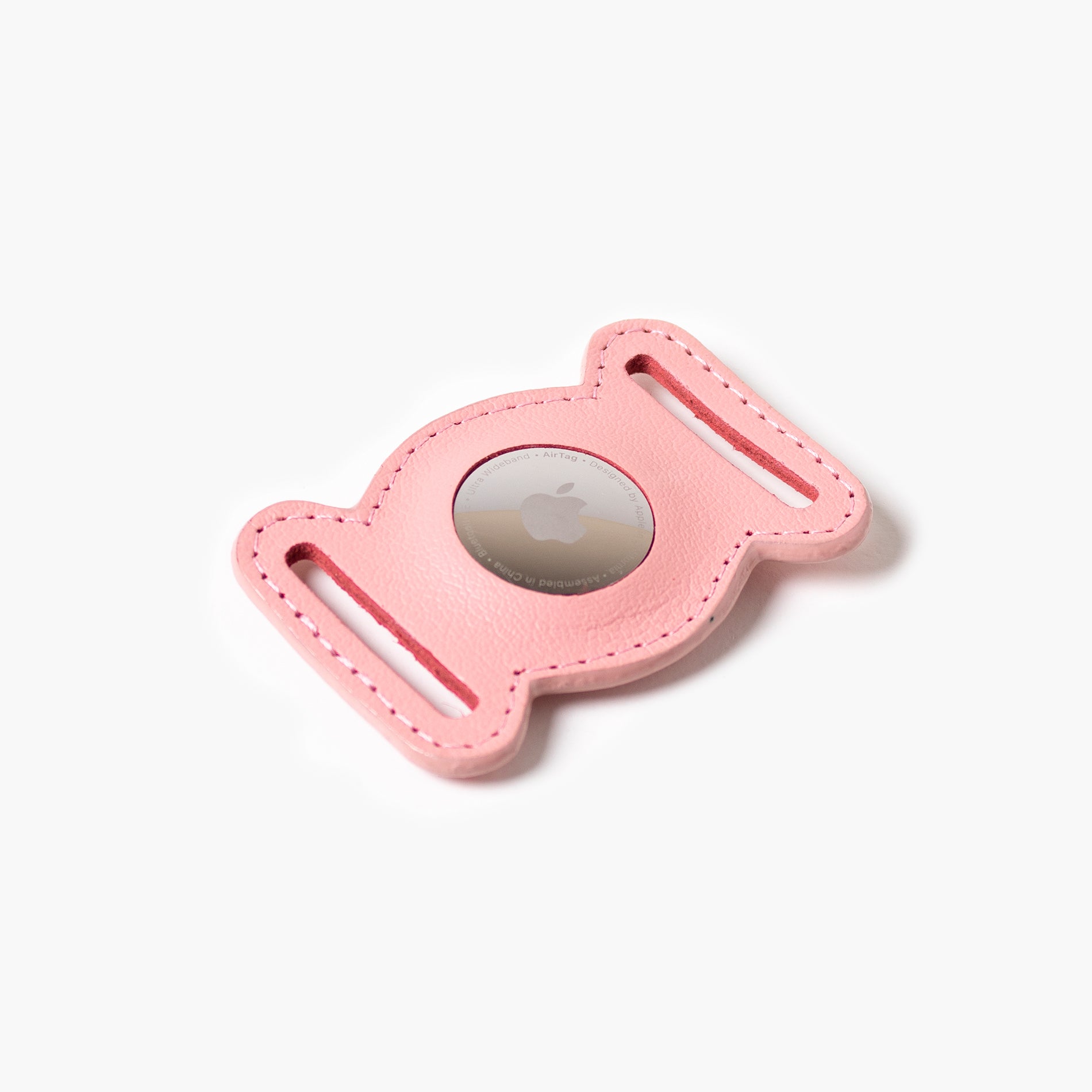 Pink Leather AirTag Holder by Ramona For You