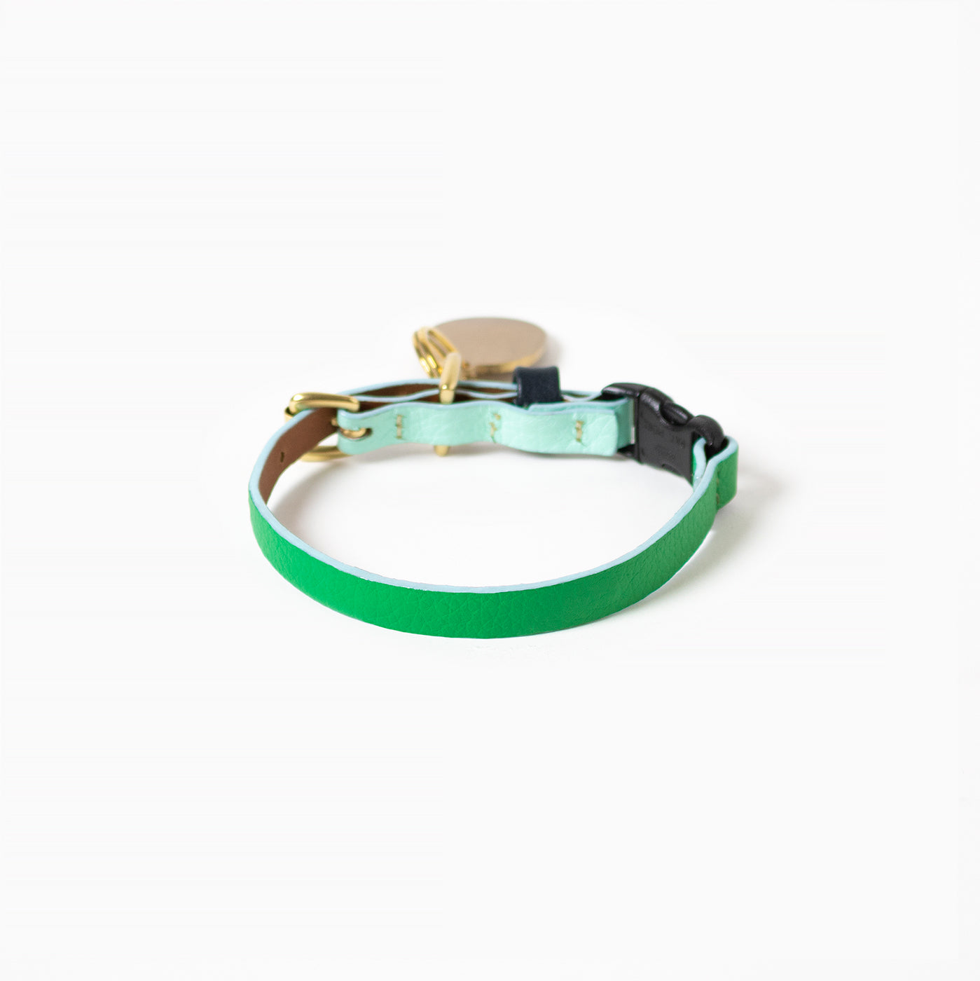 Brave Tricolored Leather Cat Collar