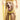 Dog wearing a yellow collar and leash with a person in the background