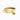 Yellow dog collar with a gold buckle and tag on a white background