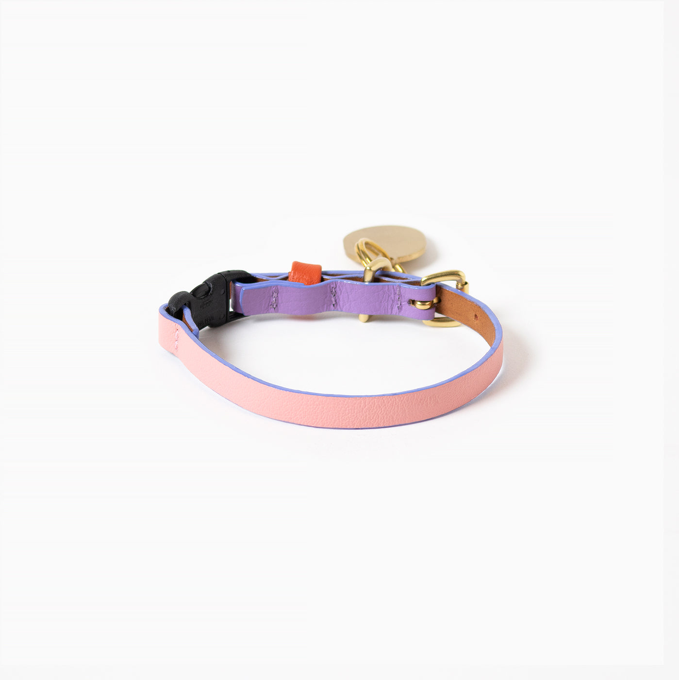 Sweet Tricolored Leather Cat Collar