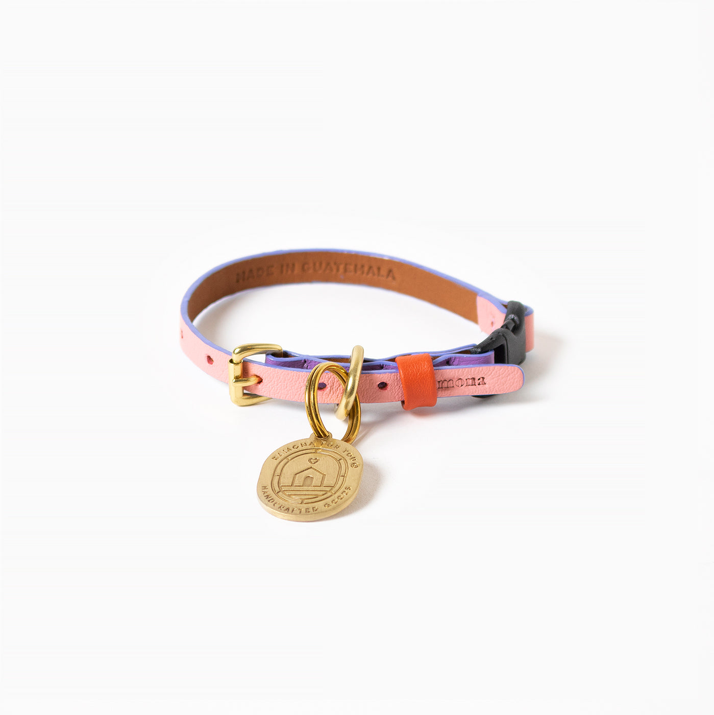 Sweet Tricolored Leather Cat Collar