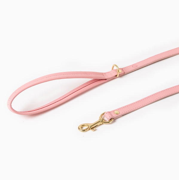 Pink leather luxury dog leash